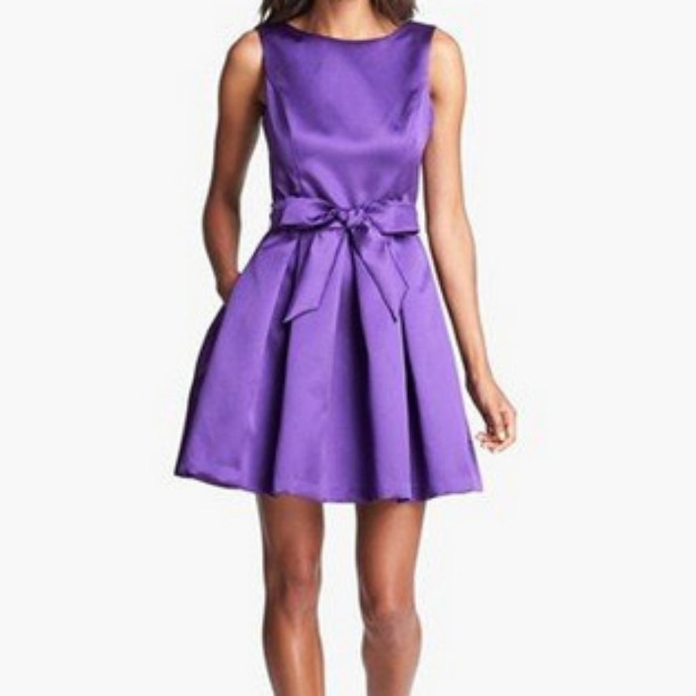 Nordstrom Isaac Mizrahi Purple Mikado Fit & Flare